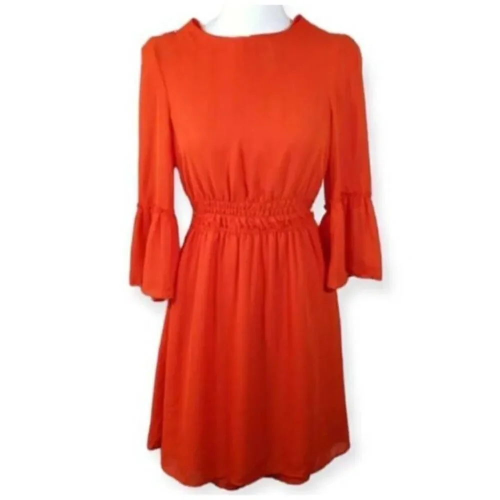 H&M ORANGE DRESS SZ.2 EUC. - Picture 2 of 7